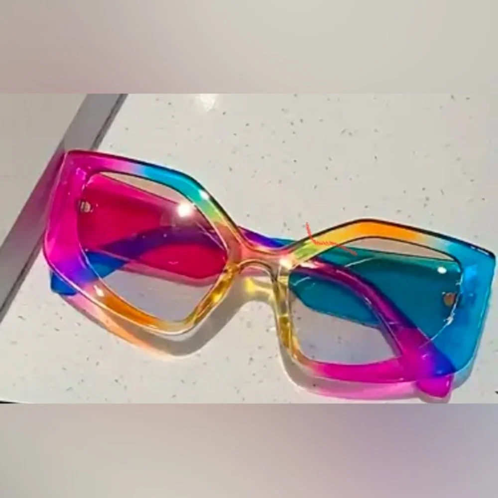 Dani Rainbow Gradient Lens Glasses - Picture 2 of 5